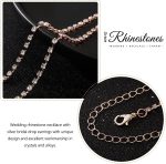 Unicra Bride Silver Bridal Necklace Earrings Set Crystal Wedding Jewelry Set Rhinestone Choker Necklace for Women and Girls (3 piece set - 2 earrings and 1 necklace) - Image 5